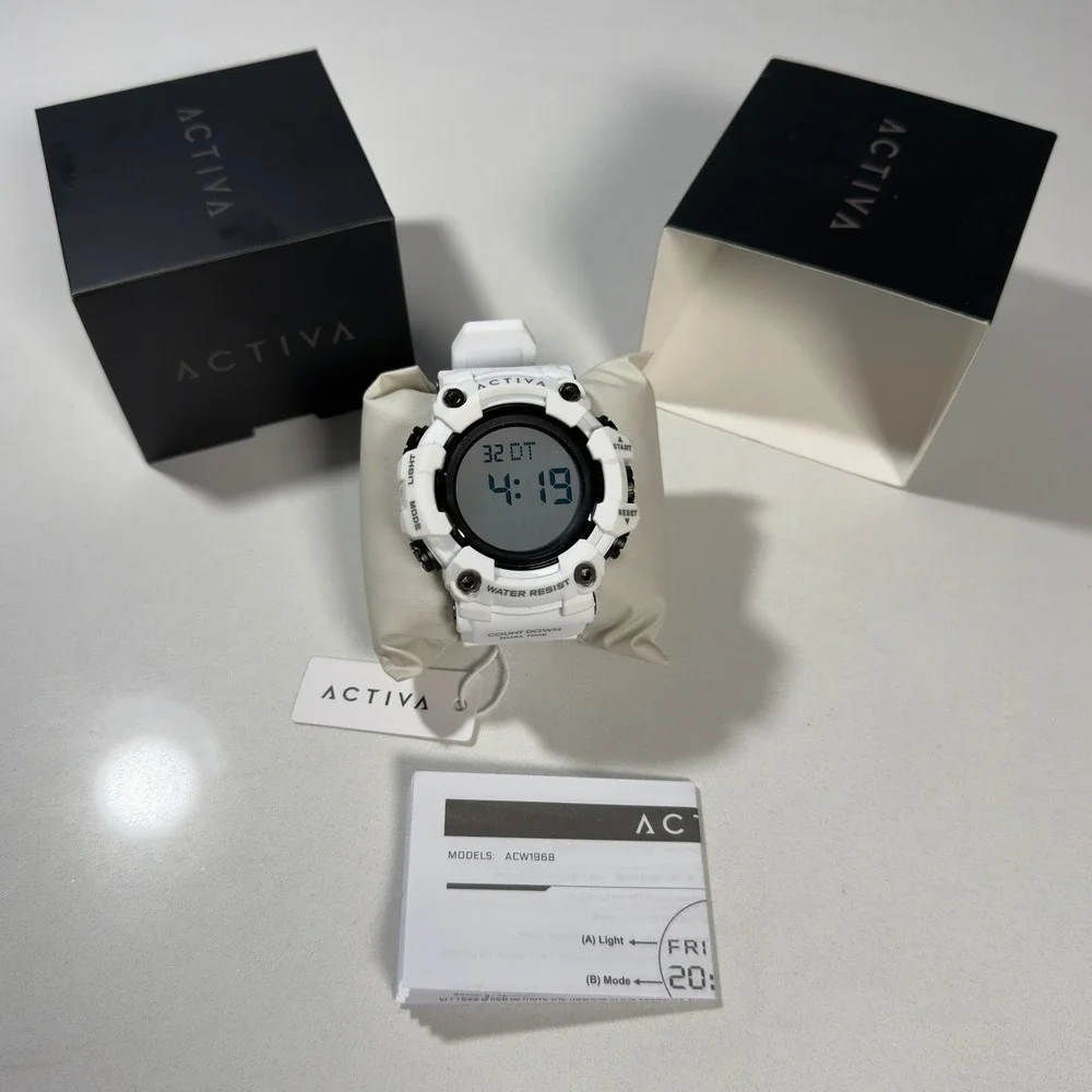 Activa Kadron X Invicta Digital Mens Watch 53mm White Water Resist ACW1968-004